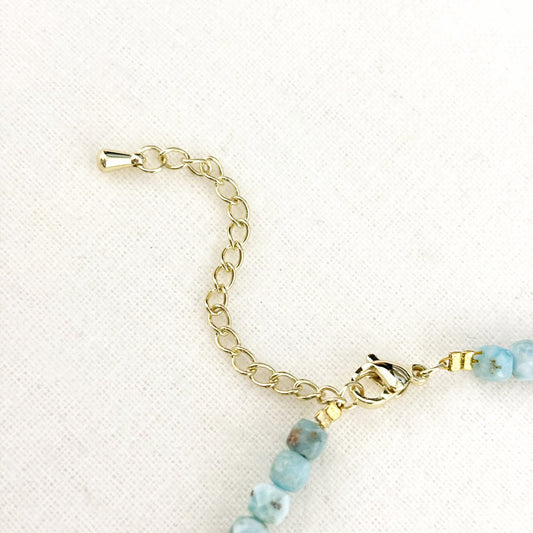 Collier Bracelet Pierre Naturelle Larimar
