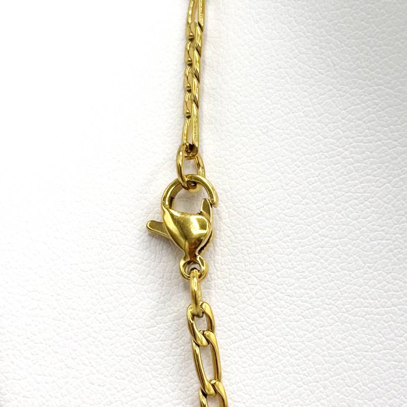 Collier Chaine Acier Inoxydable Doré