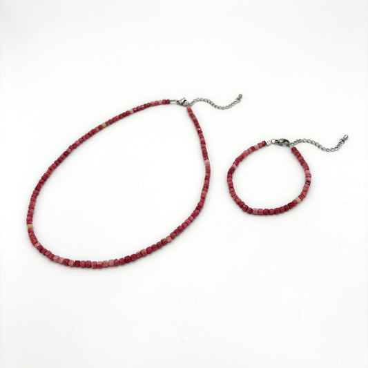 Bracelet Collier Pierre Naturelle Acier Inoxydable