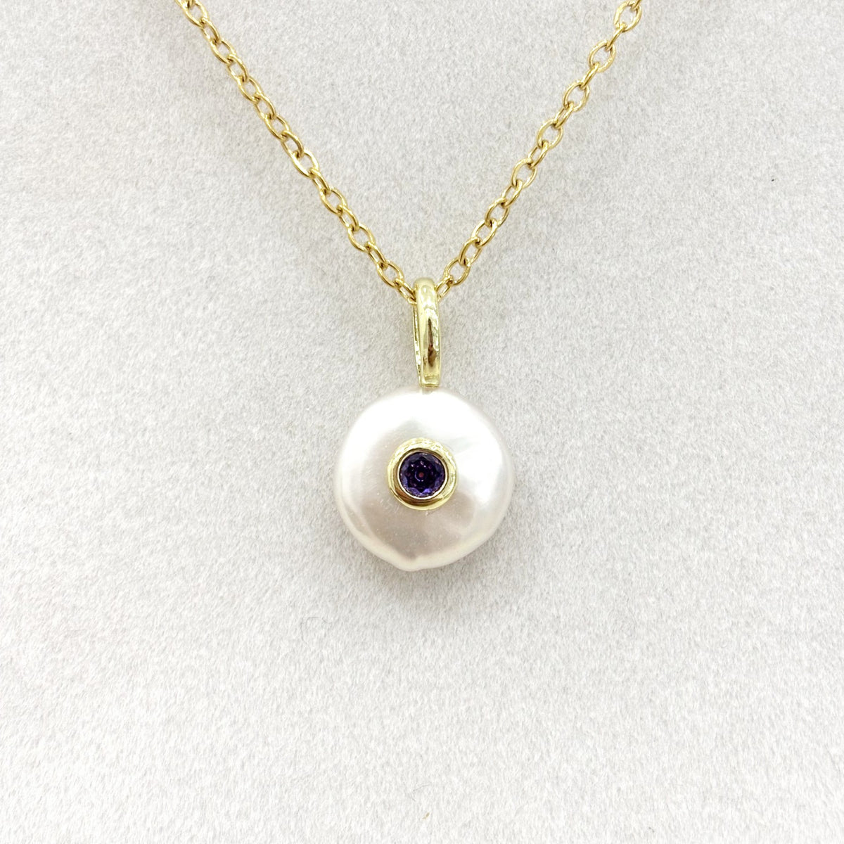 Pendentif Perle Verre Teinté Laiton