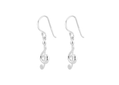 BOUCLES D'OREILLE ARGENT "Clé de Sol"