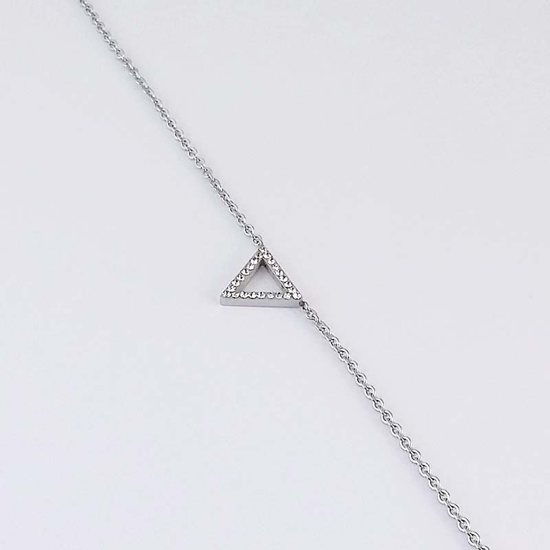 Bracelet  acier motif triangle zirconium