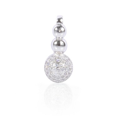 SILVER PENANT STRASS BALL
