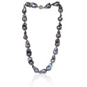 COLLIER PERLES BAROQUES GRISES