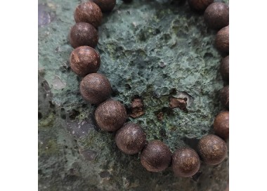 Bracelet en pierre naturelle bronzite mate