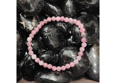 Bracelet pierre naturelle tourmaline rose facettée