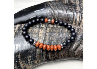 Bracelet homme pierre naturelle et acier