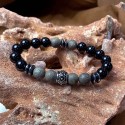 Bracelet homme pierre naturelle et acier