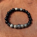 Bracelet homme pierre naturelle et acier