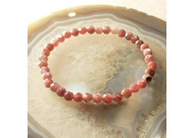 Bracelet pierre tourmaline rose facettée