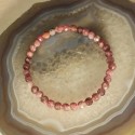 Bracelet pierre tourmaline rose facettée