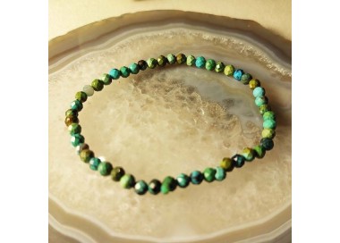 Bracelet pierre turquoise facettée