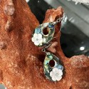 Boucles d'oreilles laiton et fleur nacre abalone