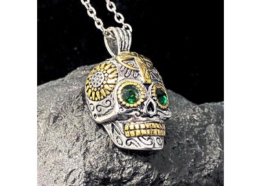 Pendentif acier inoxydable tête de mort