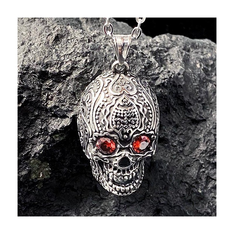 Pendentif acier inoxydable tête de mort