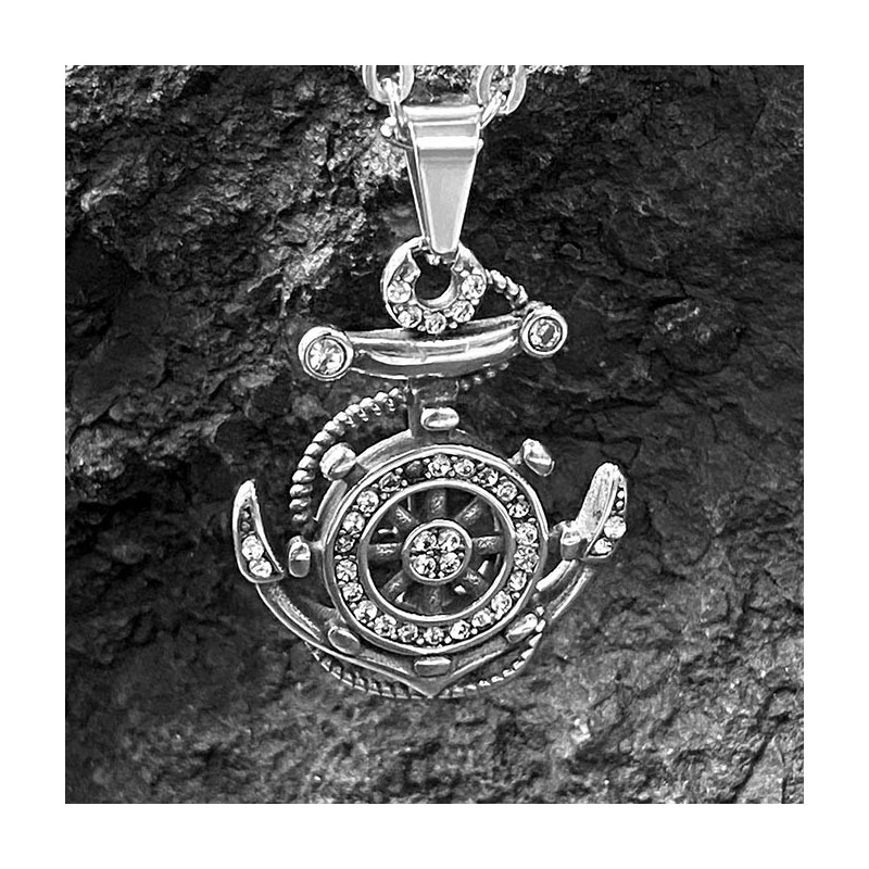 Pendentif acier inoxydable ancre marine