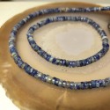 Bracelet et collier agate point bleu en disque à 5mm