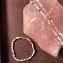 Collier et bracelet pierre naturelle opale rose 4mm en facetté