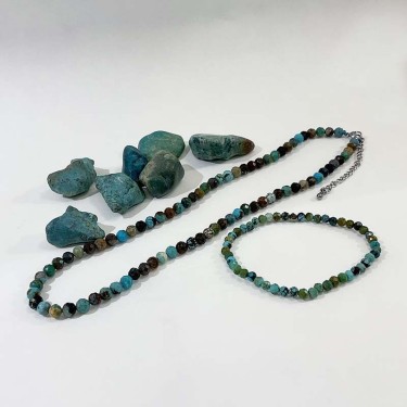 Bracelet et collier pierre naturelle turquoise