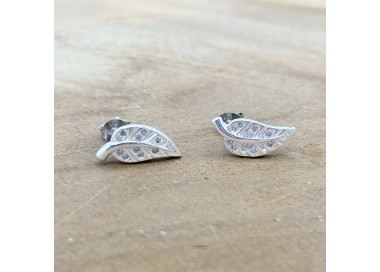 Boucles d'oreilles feuilles en argent 925 massif