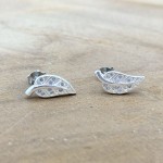 Boucles d'oreilles feuilles en argent 925 massif