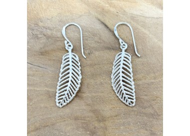 Boucles d'oreilles plumes en argent 925