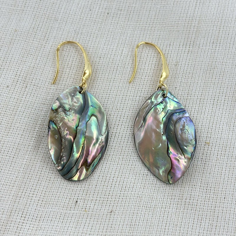 Boucles d'oreilles tuiles abalone en argent 925