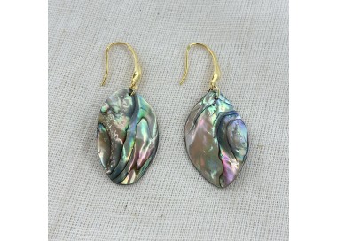 Boucles d'oreilles tuiles abalone en argent 925