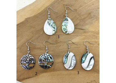 Boucles d'oreilles en abalone et nacre