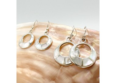 Boucles d'oreilles en argent massif 925 et en nacre