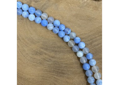 Fil de pierre naturelle en agate bleu