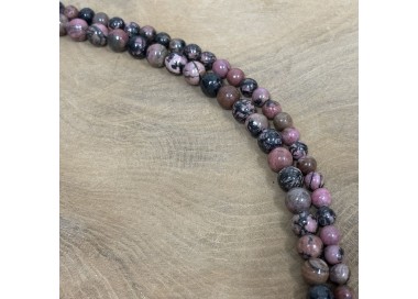 Fil de pierre naturelle en rhodonite