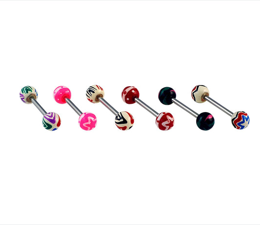 Piercing Langue Acier Chirurgical316L, Vendu Par 6