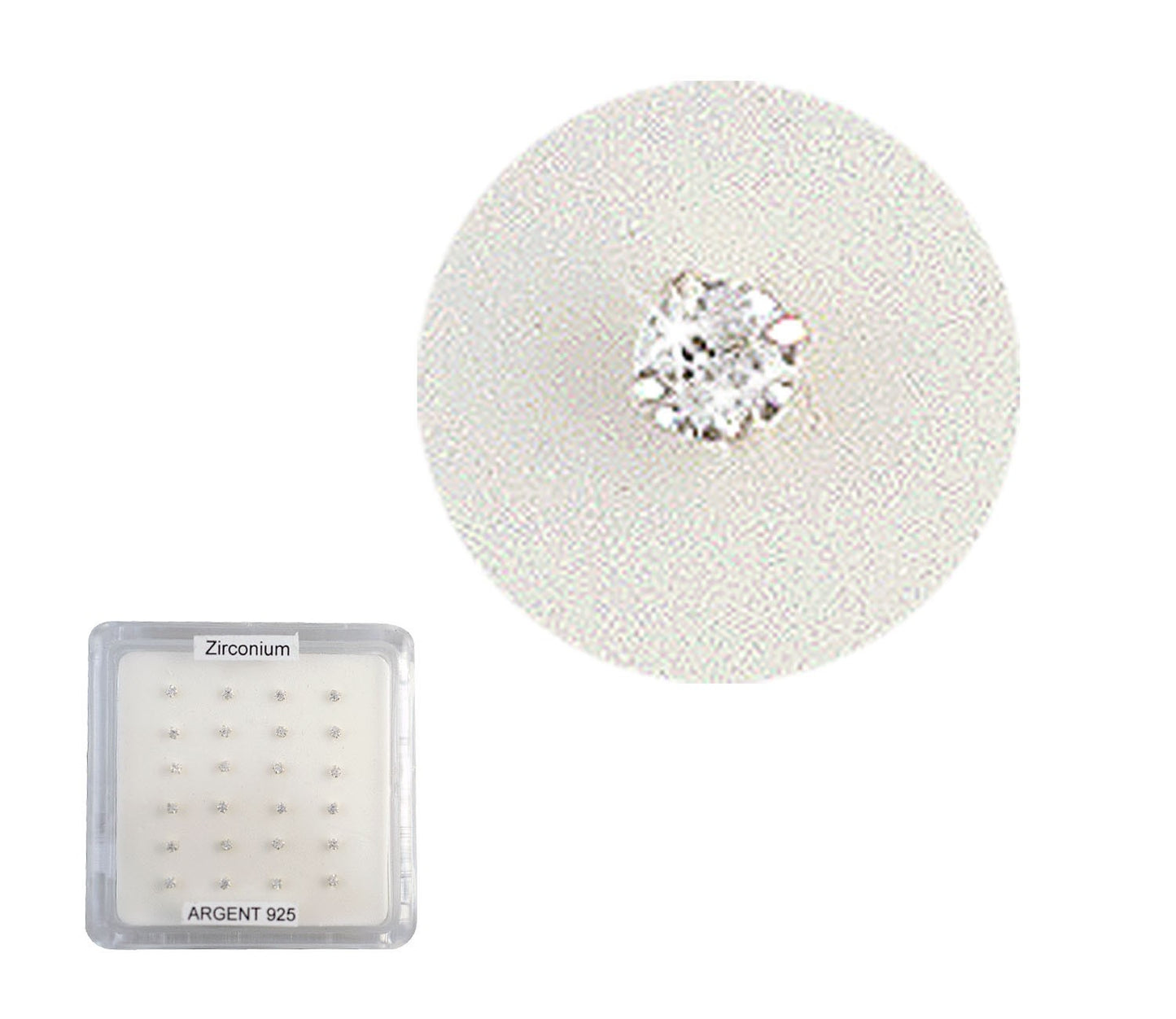 Piercing De Nez Argent Zirconium 0,05G/1Prs / 24Pc