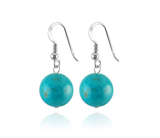 Boucles d'oreilles Argent Howlite Turquoise