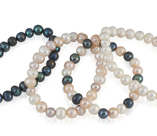 Braclet Perle D Eau Douce  Taille De Perle: 7-8Mm