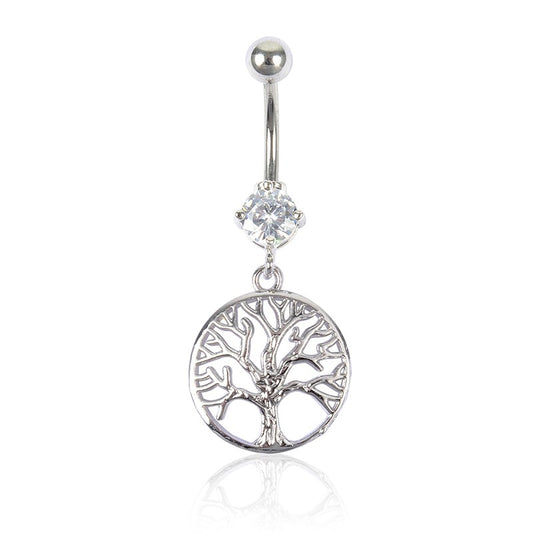 Piercing Nombril Acier Arbre De Vie