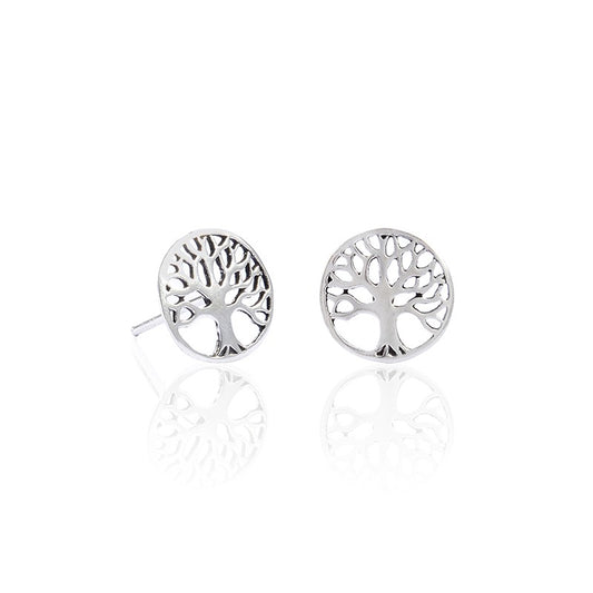 Boucles D'Oreilles Argent 925 Massif Arbre De Vie