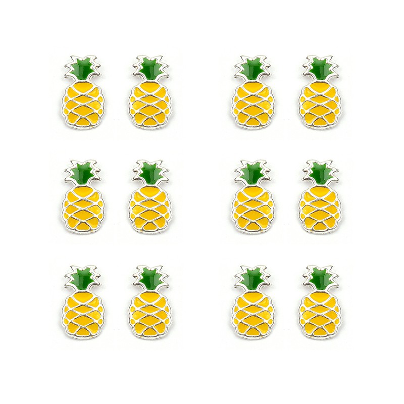 Boucles D'Oreilles Argent 925 Ananas