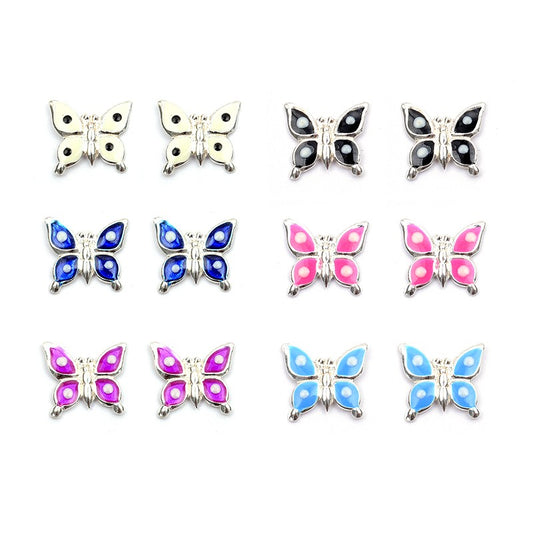 Boucles D'Oreilles Argent 925 Papillon / Vendu par 6 paires