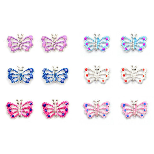 Boucles D'Oreilles Argent 925 Papillon / Vendu par 6 paires