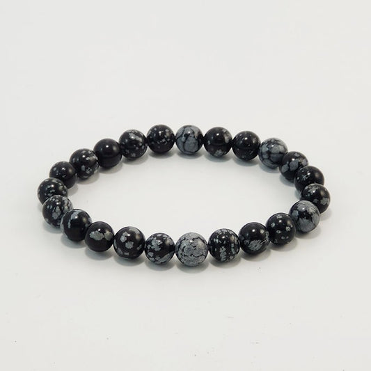 Bracelet En Pierre Obsidienne Neige