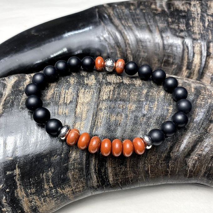 Bracelet Homme Pierre Naturelle Et Acier