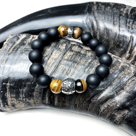 Bracelet Homme Pierre Naturelle Et Acier