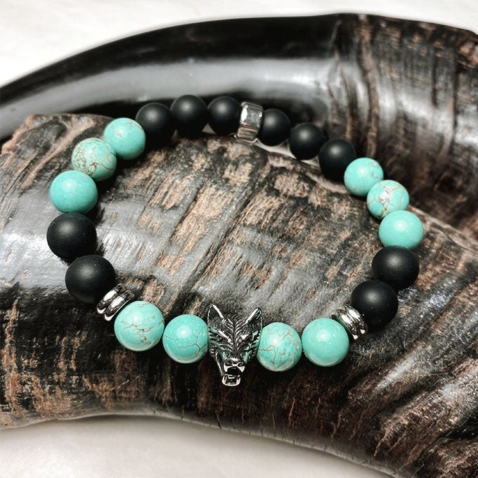 Bracelet Homme Pierre Naturelle Et Acier