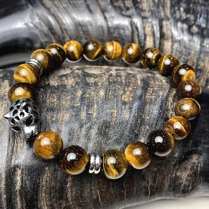 Bracelet Homme Pierre Naturelle Et Acier