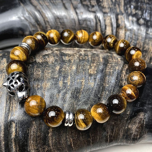 Bracelet Homme Pierre Naturelle Et Acier