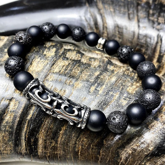 Bracelet Homme Pierre Naturelle Et Acier