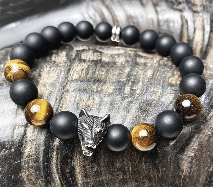 Bracelet Homme Pierre Naturelle Et Acier