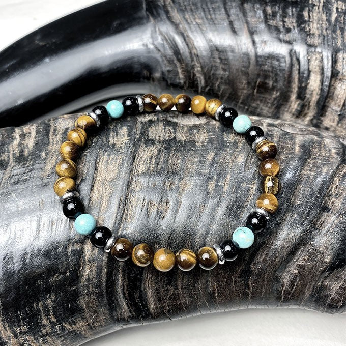 Bracelet Homme Pierre Naturelle Et Acier